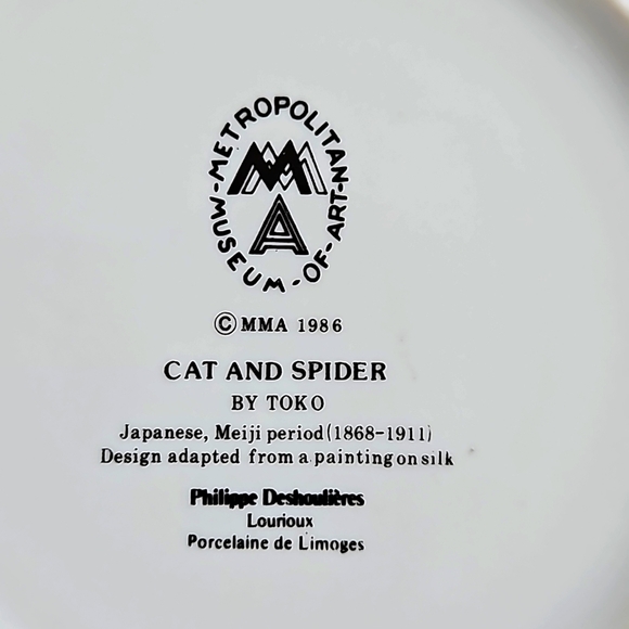METROPOLITAN MUSEUM OF ART MMA 1986 Cat And Spider Plate By Toko - Picture 2 of 5